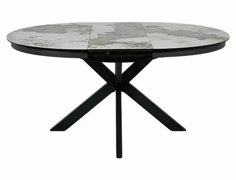 Porto Ceramic 120(160)*120 bővíthető étkező asztal pandoro fehér/ fekete