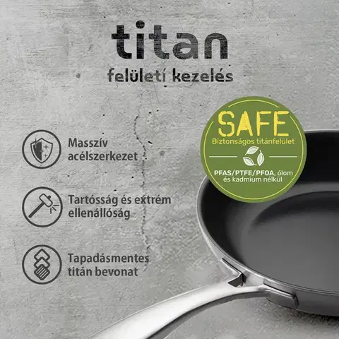 Serpenyő titán bevonattal Ø 26 cm, magasság: 5,5 cm — Sirius Terra Multi-layer Lunasol - 601333