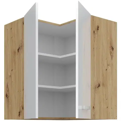 Niki 28. konyha 60x60 GN-72 2F (90°) fényes fehér/ artisan tölgy