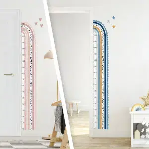 Gyerekszobai fali mérce – Szivárvány két színben, 180 cm