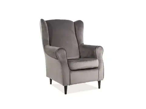 Baron Velvet fotel wenge/szürke bársony (Bluvel 14)