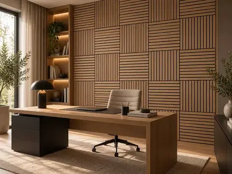 FREJA Akusztikus lamellás panel 59x59x2,2cm - 9 féle színben - K006 White Oak ezüst filc hátlappal