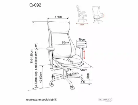 Q-092 irodaszék sötétkék