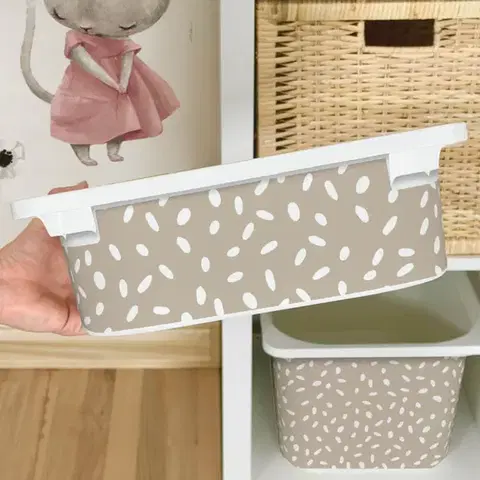 Matrica IKEA TROFAST dobozhoz - krémszínű BOHO minta