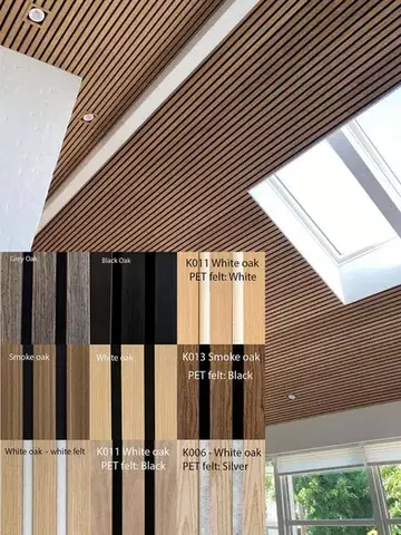 FREJA Mennyezeti Panel – 240x60x2,2 cm - Grey Oak fekete filc hátlappal