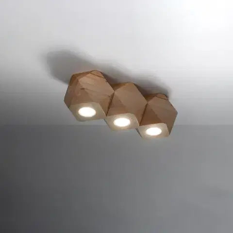 Woody 3 természetes fa mennyezeti lámpa