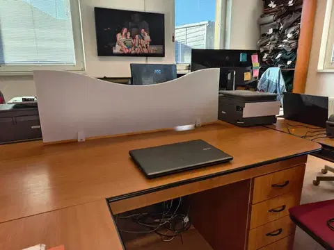 Bilnora asztal elválasztó hullámos akusztikai paraván 120x40x1.2cm - 3 mintájú - 4 bézs , 3 mintájú , Flat Clip