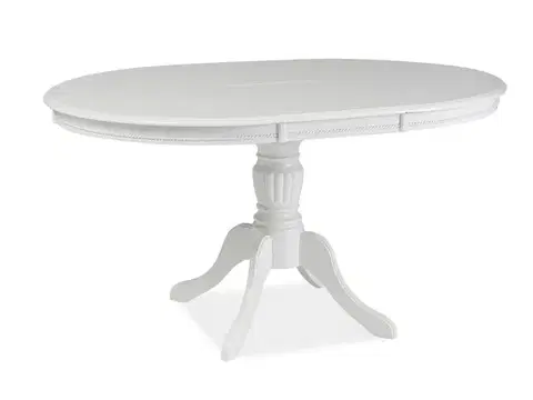 Olivia bővíthető étkezőasztal fehér láb/fehér MDF asztallap (106-141x106x76)