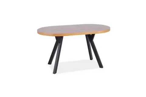 Domingo II étkező asztal furnérozott tölgy/ fekete 140(272)*80 cm.