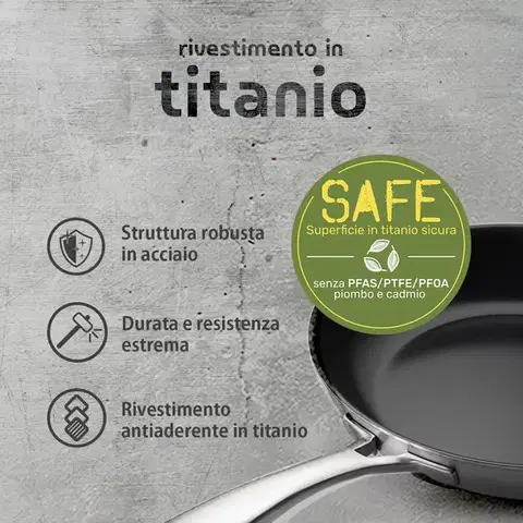 Serpenyő titán bevonattal Ø 28 cm, magasság: 5,5 cm — Sirius Terra Multi-layer Lunasol - 601334