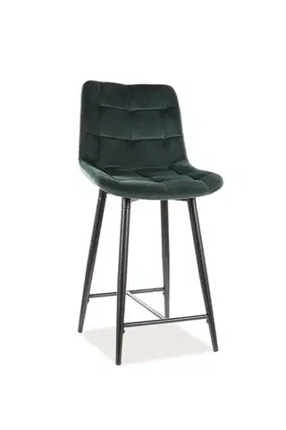 Chic H-2 Velvet félmagas bárszék fekete láb/ zöld bluvel 78