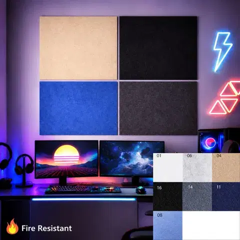 Bilnora extra sűrű akusztikai filc falpanel 120x120x1,2cm, több féle színben - 06 Ezüst