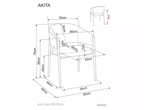 Akita étkezőszék fekete láb bézs Tap. 231