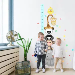 Kék magasságmérő - Vidám állatok 180cm