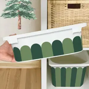 Matrica IKEA TROFAST dobozhoz - Zöld ívek
