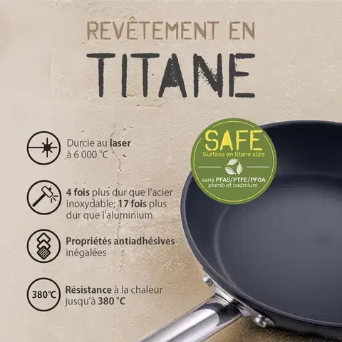 Lábas titán felülettel krémszínű Ø 16 cm - Saturn Terra Lunasol - 601307