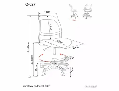 Q-027 irodaszék rózsaszín