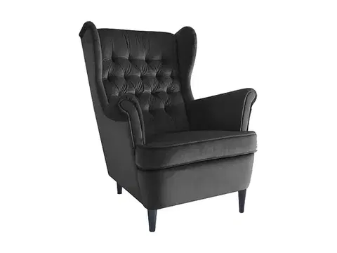 Harry Velvet fotel fekete bluvel 19/ wenge