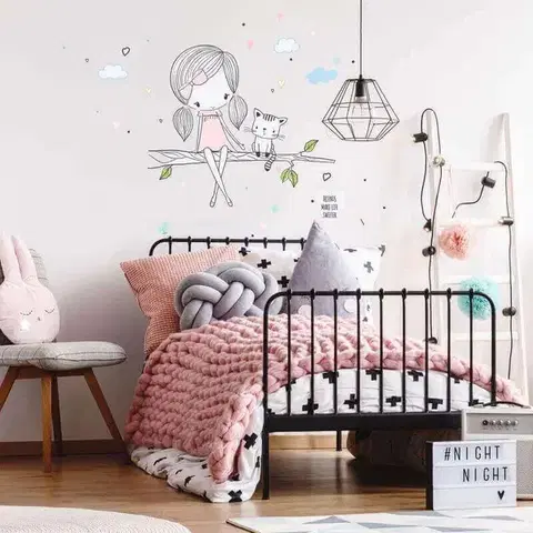 INSPIO Falmatricák - Tündér és cica egy ágon