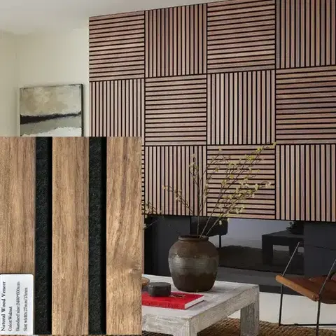 FREJA Fa akusztikai falpanel 100x60x2,2cm. Walnut - Egyedi méretre is levágjuk - 100x60x2,2cm , Walnut