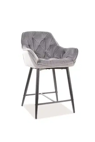 Cherry H-2 Velvet bárszék fekete láb/ szürke bluvel 14