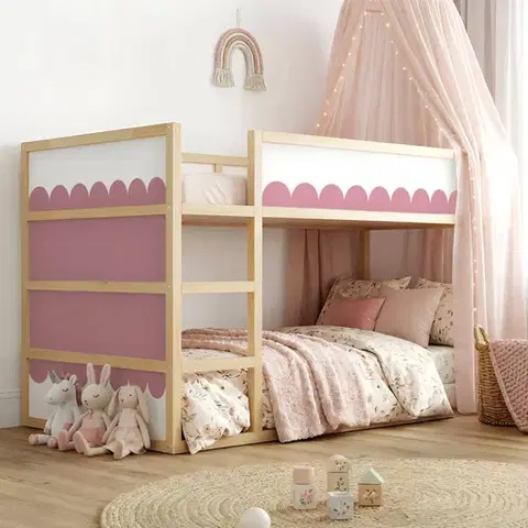 Matrica IKEA KURA gyerekágyhoz - Rózsaszín ívek