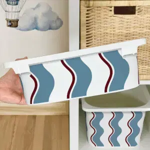 Matrica az IKEA TROFAST dobozra – Burgundy Blue Hullámok