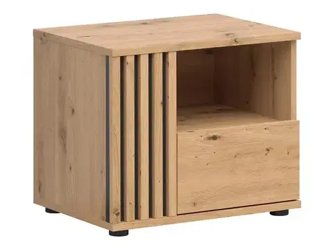 Vabres KOM1S/L éjjeliszekrény balos fekete/ artisan tölgy