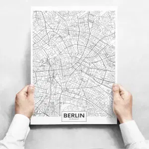 Fali dekoráció - Map Of Berlin