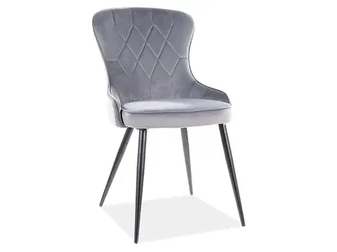 Lotus Velvet étkező szék fekete láb/ szürke bluvel 14