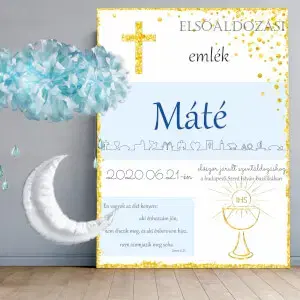 Elsőáldozási ajándék - Személyre szabott tábla fiúknak