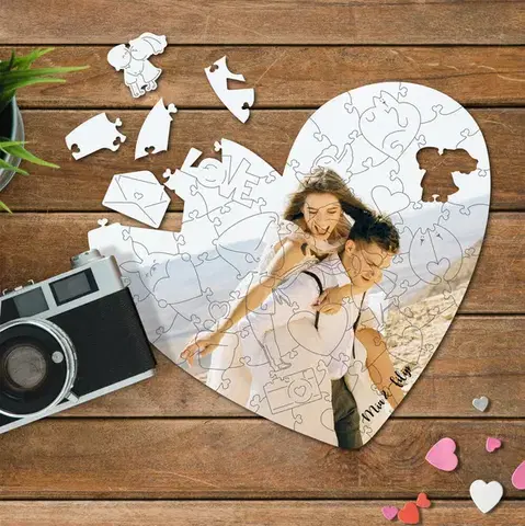Fényképes puzzle szív formában