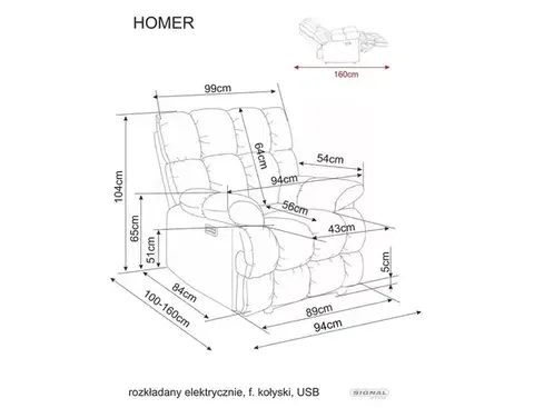 Homer Raven nyitható fotel szürke 07