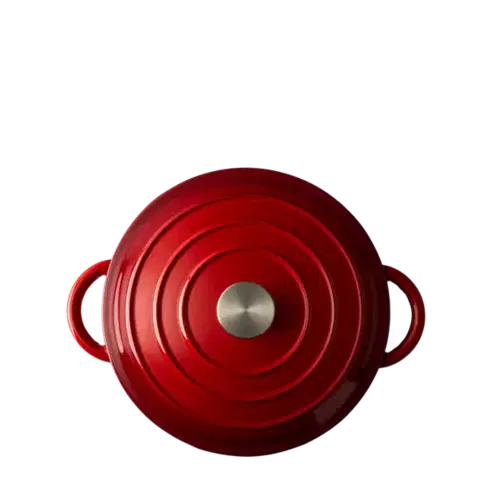 Lemezes bevont öntöttvas edény, piros ø 24 cm — Jupiter Lunasol - 601291