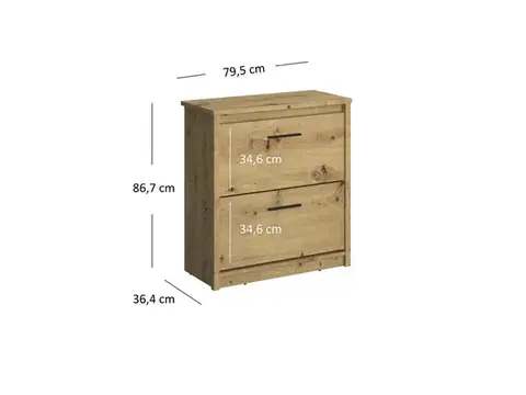 Ayson SZB2K cipősszekrény artisan tölgy