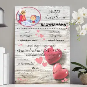 Ajándék nagymamának karácsonyra a gyerekektől és az unokáktól - méret 40x30 cm - 24 órán belül elküldjük