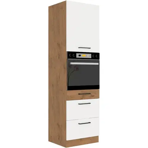 Niki 30. konyha 60 DPS-210 3S 1F 60x210x57cm fényes fehér/lancelot tölgy