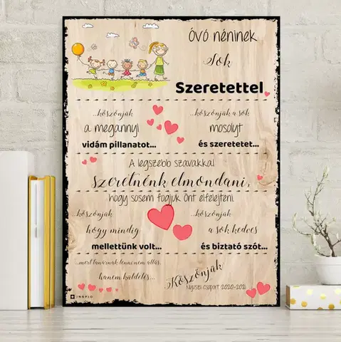 Ajándék óvónőknek - Dekorációs tábla óvónőnek