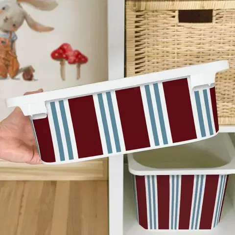 Matrica az IKEA TROFAST-hoz – bordó-kék csíkok