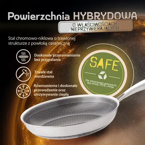 Serpenyő Ø 26 cm – Orion Expert Hybrid Multi-Layer Lunasol - 601422