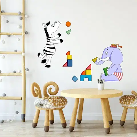 Öntapadós tapéta - Elefánt és zebra