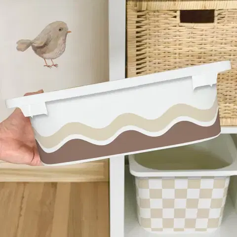 Geometrikus matricák az IKEA TROFAST dobozhoz – barna-bézs