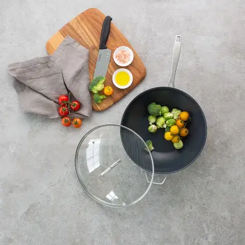 Wok üvegfedővel Ø 30 cm, magasság: 8,5 cm — Sirius Terra Multi-layer Lunasol - 601213