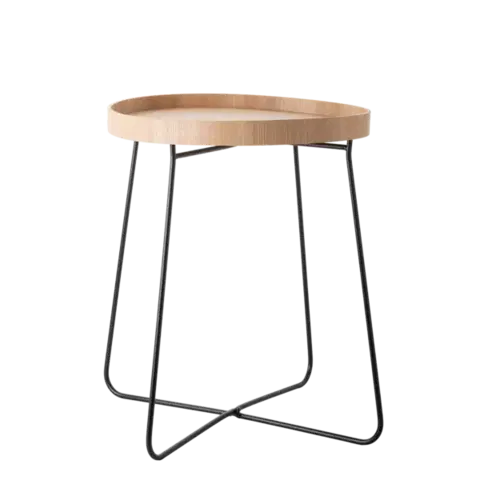 Fekete állvány Ø 40 cm, M: 48 cm – Elements Wood - 593981