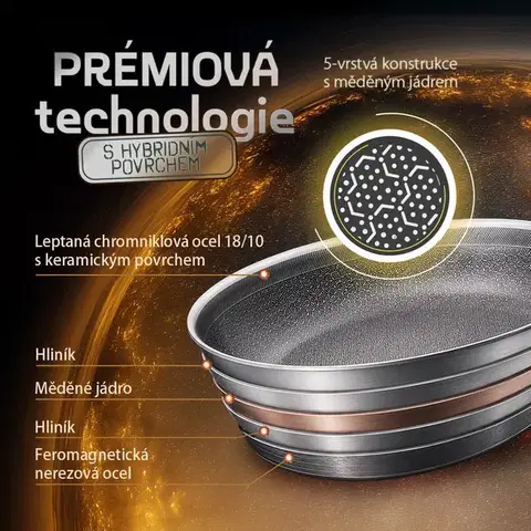 Serpenyő Ø 24 cm, m: 4,5 cm — Orion Expert Hybrid Multi-Layer Lunasol - 601421