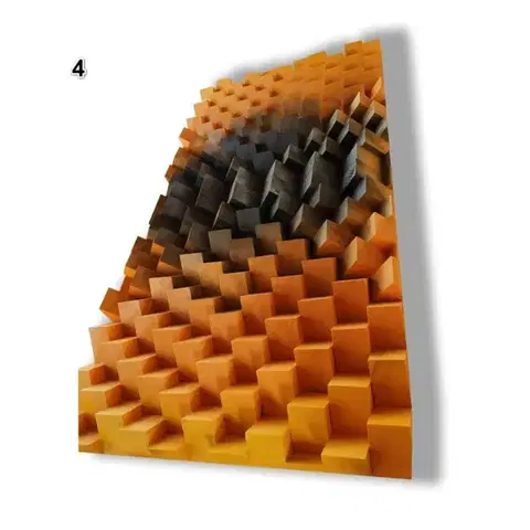 Fali panel 70x140x7cm-design panel - diffúzor 4-szín - 04 - narancssárga/fekete , 140x70x7cm