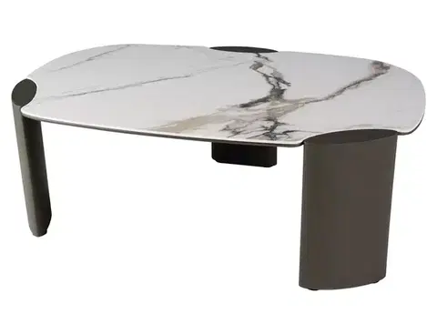 Adoro B Ceramic 105*65 asztalka Amber fehér/ réz
