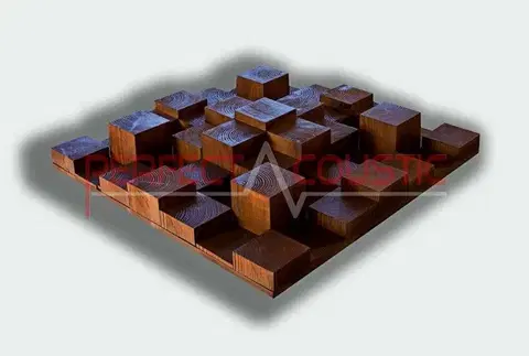 3D akusztikai diffúzor 70x70x10cm - natúr - 70x70x10cm Egybecsomagolva, szállítással