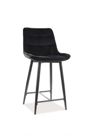 Chic H-2 Velvet félmagas bárszék fekete láb/ fekete bluvel 19