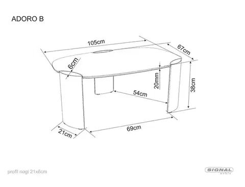 Adoro B Ceramic 105*65 asztalka Amber fehér/ réz